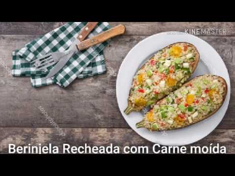 RECEITA DE BERINJELA RECHEADA COM CARNE MOÍDA E QUEIJO