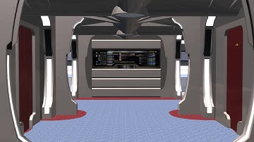 Star Trek Spaceship Corridor green screen background C - free use