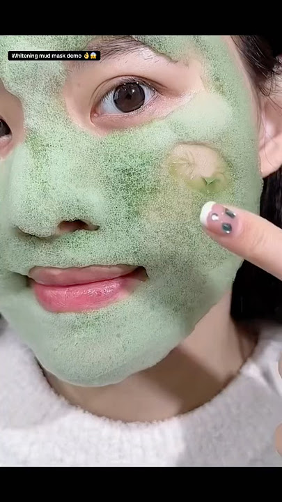 Whitening face mask demo 👌😱#vince #mudmask #greenmask #koreanmask #whiteningfacemask #skincare