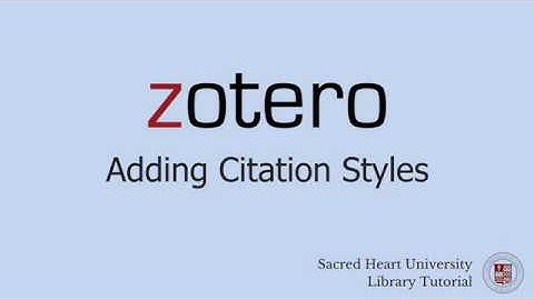 Zotero: Adding Citation Styles