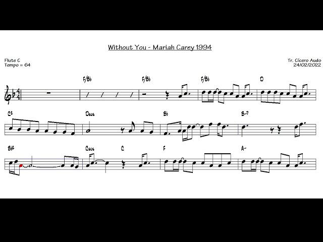 Without You - Mariah Carey 1994 (Flute C) [Sheet music] class=