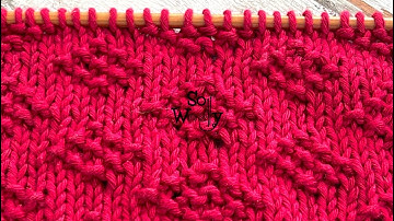 How to knit the Seed Diamond stitch pattern (a knit and purl stitch) - So Woolly