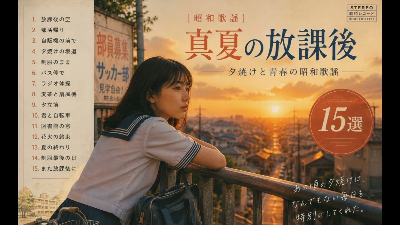昭和歌謡] 放課後の夕焼け 15選 〜真夏の青春〜 女性ボーカル シティ
