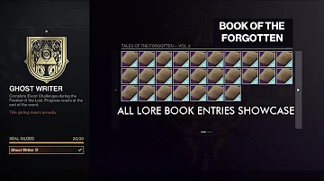 Destiny 2: All Tales of the Forgotten Vol. 2 Lore Entries Showcase! (Festival of the Lost 2022)