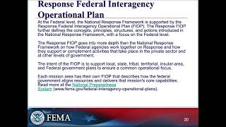 FEMA IS-800: National Response Framework (NRF) — Lesson 1: National Response Framework Overview
