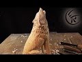 Woodcarving "Howling Wolf" ►► Timelapse