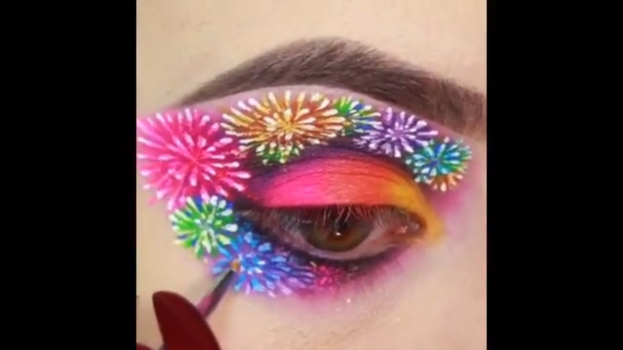 Flower Eye Makeup | Coral Makeup Smokey Eye - YouTube