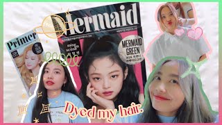 I dyed my hair l Mermaid Green🧜🏻‍♀️ ย้อมผมสีเจนนี่BLACKPINK ,กัดสีผมครั้งแรก ตรงปกมั้ยมาดูกัน🧸🪐