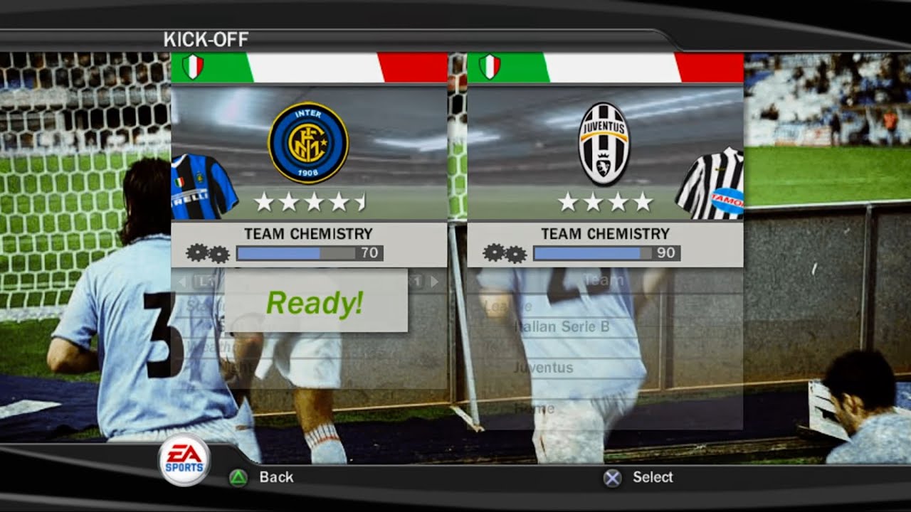 Геймплей FIFA 07 (PS2) — «Интер» против «Ювентуса»