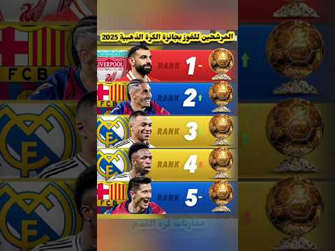 المرشحين للفوز بالكره الذهبيه 2025 20 لاعب مرشحون للفوز بالكره الذهبيه 2026