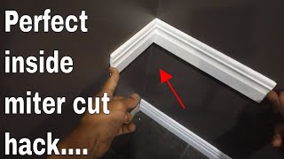 perfect inside miter joint hack - baseboard molding install