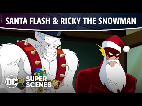 Justice league - santa flash & ricky the snowman | super scenes | dc