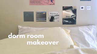 dorm room makeover | rearranging layout, pastel bedding, pinterest-inspired and minimalist design screenshot 5