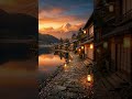 Golden Sunset in Japanese Village 🌅 Relaxing Nature Sounds &amp; Peaceful Lake Ambience