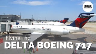 Flying Delta&#39;s Boeing 717 in Row 26 - Engine and Wing View!