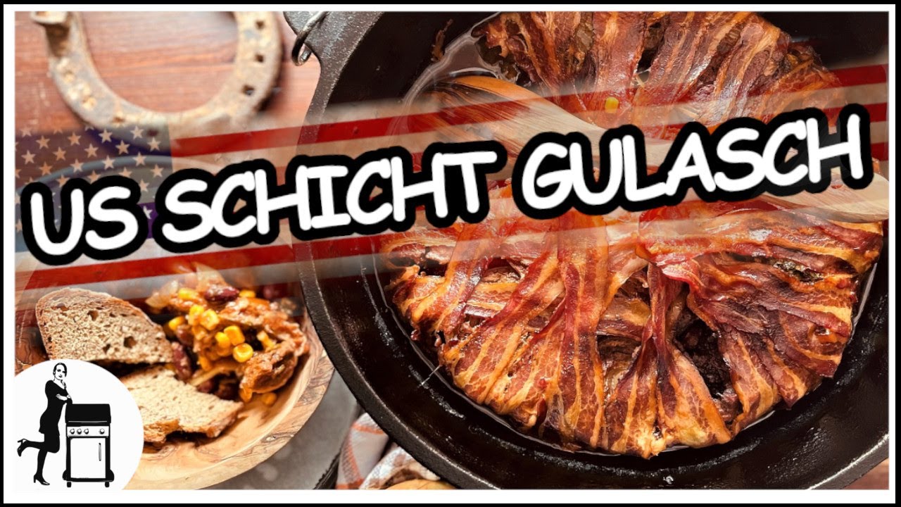 US Schicht Gulasch | Amerikanisches Schichtfleisch | Die Frau am Grill