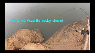 It's time to fish my favorite rocky shore! Jigging the rocks is on!