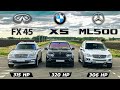 Infiniti FX45 vs BMW X5 4.4  vs Mercedes ML500