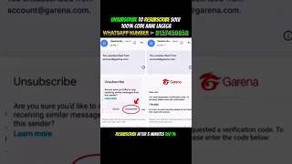 Free Fire Recovery Gmail OTP Nahi Aah Raha Hai|Unsubscribe Mail Resubcriber Kare|TRICK WORK#freefire