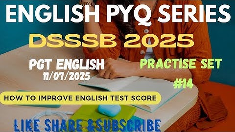 DSSSB ENGLISH PRACTICE SET 14 》#dsssbexamwindow @dsssbexamwindow