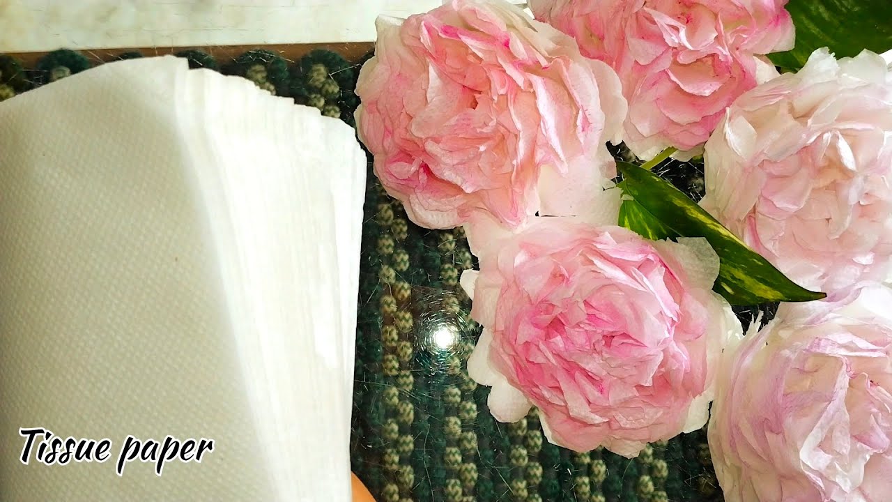 How to make Easy Tissue Paper Flowers // DIY paper craft Tutorial - YouTube
