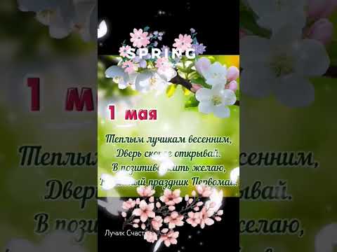Красивое поздравление с Первомаем! #первоемая #красивоепоздравление #лучиксчастья