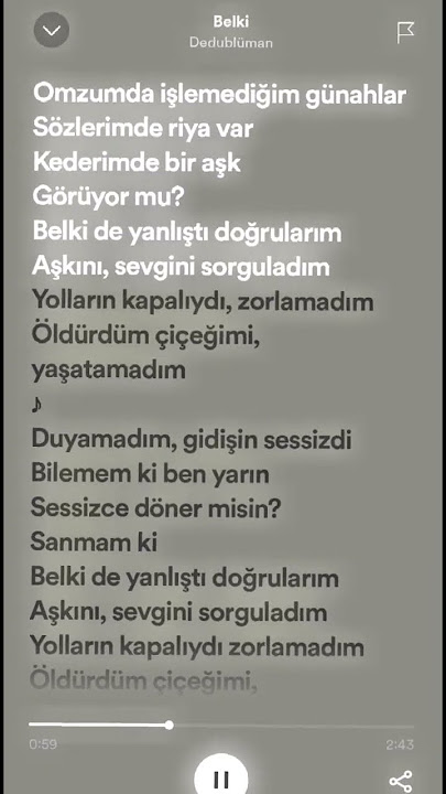 Dedüblüman - Belki (Şarkı sözleri) Speed up @Seyma Mehmet BURADAYIZZ