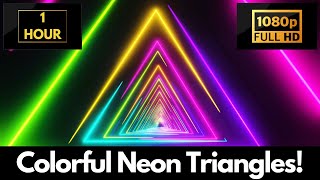 Flying Colorful Triangles Screensaver – 1 HOUR Satisfying Background Video & Wallpaper!