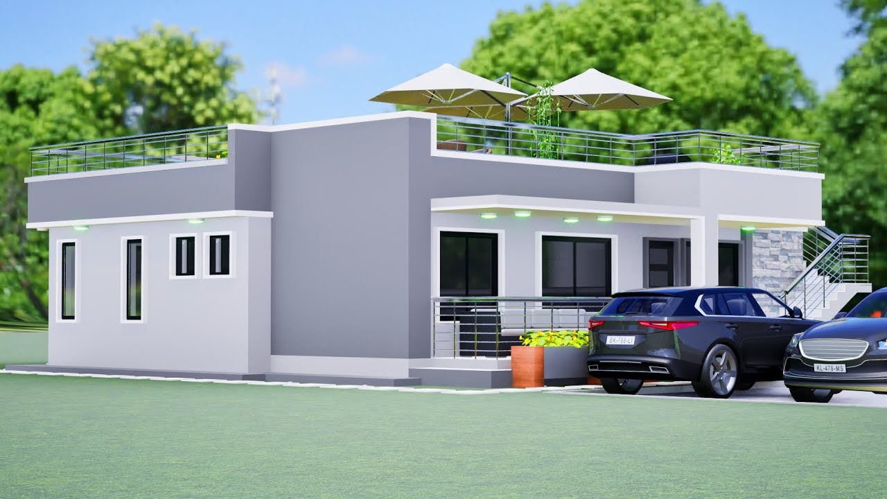 3 BEDROOM FLAT ROOF DESIGN 