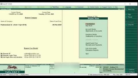 How to login as a Remote User in tally