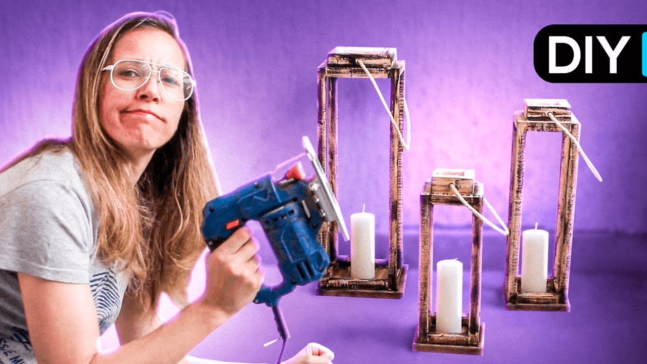 Como fazer Lanterna de Madeira GASTANDO POUCO