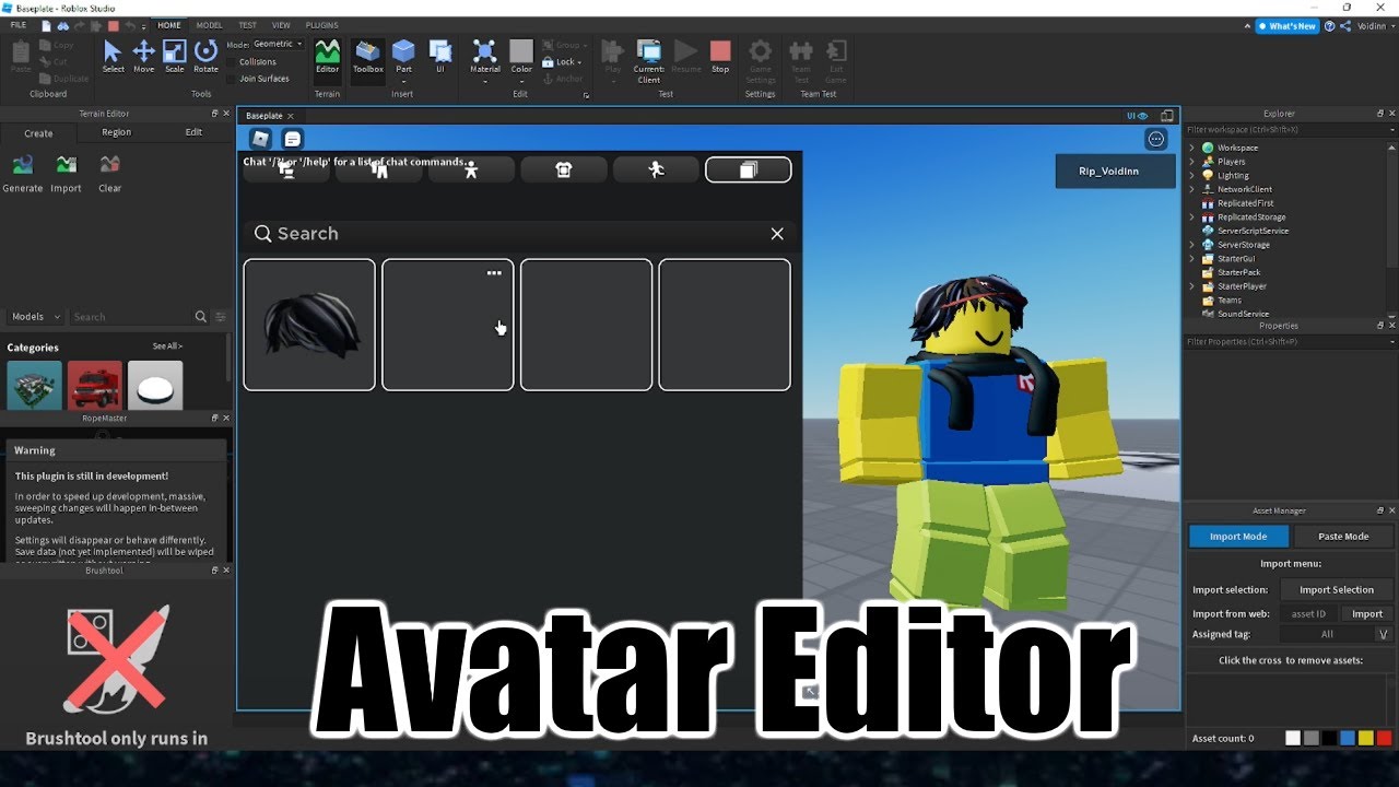 Roblox Studio how to make avatar editor 