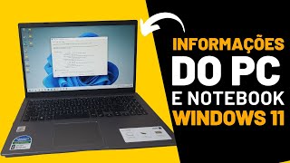 COMO VER TAMANHO DO HD, QUANTIDADE DE MEMÓRIA E INFORMAÇÕES DO PC E NOTEBOOK NO SISTEMA WINDOWS 11 COMO VER TAMANHO DO HD, QUANTIDADE DE MEMÓRIA E INFORMAÇÕES DO PC E NOTEBOOK NO SISTEMA WINDOWS 11