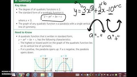 Foundations 20 Section 7.1 Exploring Quadratic Relations Video