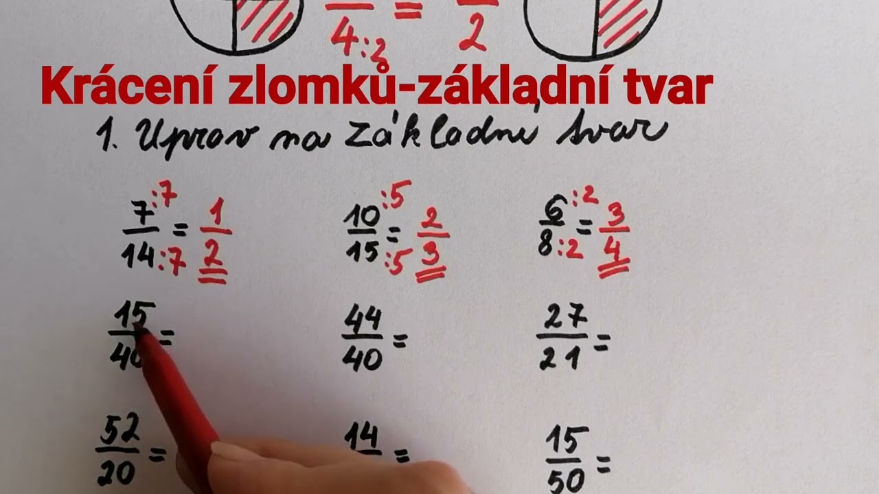 Krácení zlomků, základní tvar