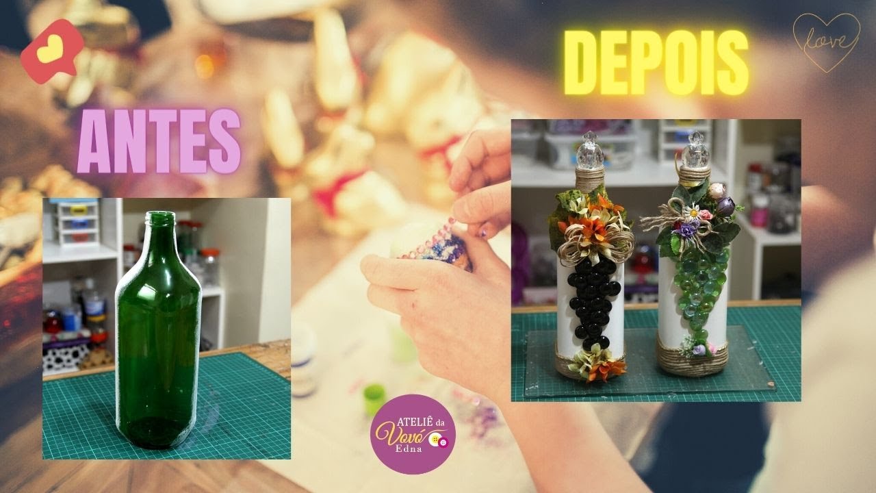 DECORANDO UMA GARRAFA #artesanato #façavocêmesmo #ateliedavovoedna