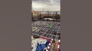 Post Tension Slab Work On Rainy Day. #shortvideo #shorts #dubai #construction#rain