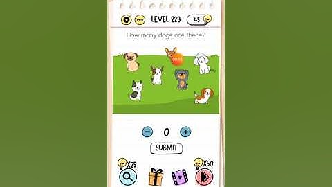 Brain test level 223 How many dogs are there? Walkthrough