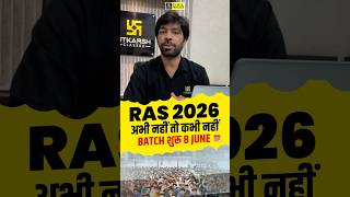 Crack RAS Prelims 2026 in First Attempt | New Batch from 8 June #ras2026 #utkarshras