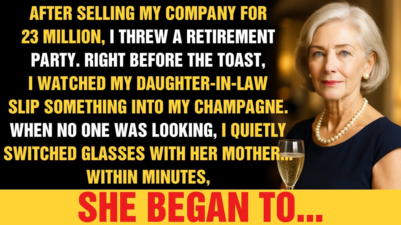 At My Retirement Party, My Daughter In Law Slipped Something In My Drink — So I Switch Glasses