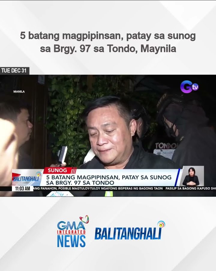 5 batang magpipinsan, patay sa sunog sa Brgy. 97 sa Tondo | Balitanghali