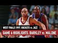 Throwback NBA West Finals 1997. Rockets vs Jazz Game 6 Full Highlights. Barkley vs Malone HD