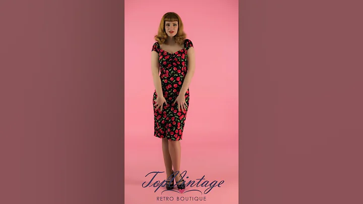 TopVintage - 50s Dolores Cherry Polkadot Pencil Dr...