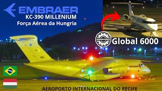 Embraer KC-390 (C-390) da Força Aérea da Hungria e Bombardier Global 6000 no Aeroporto do Recife.