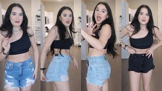 finding the best shorts for summer ... i test 5 jean shorts! fiona frills vlogs