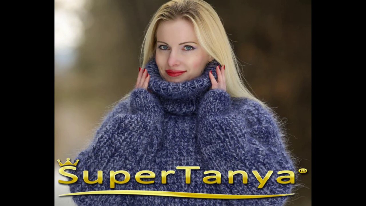 Handmade blue melange mohair sweater by SuperTanya - YouTube