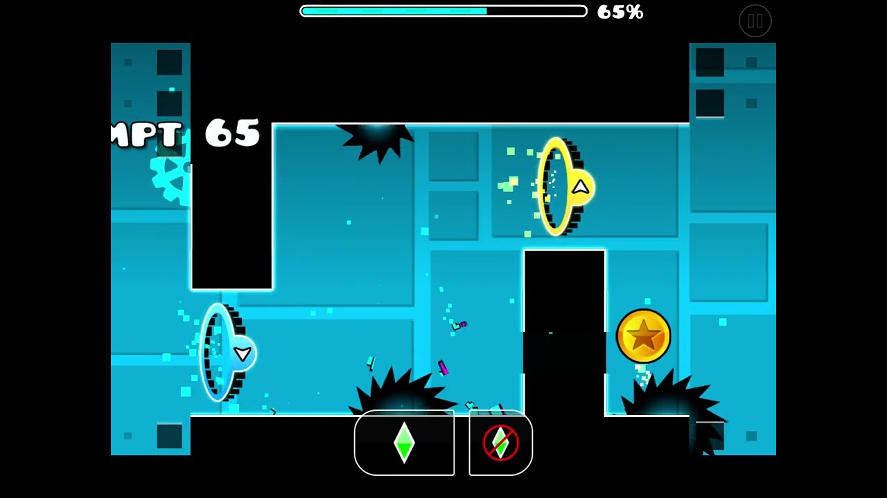 I beat clutterfunk in practice mode in geometry dash!