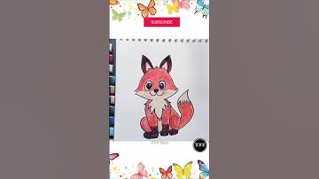 Cute Fox Drawing 🦊 | Easy & Quick #Shorts