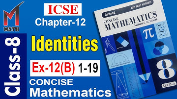 Class-8 I Cha-12 I Identities I ICSE I Selina Concise Math I Ex-12(B)