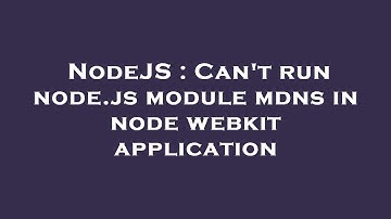 NodeJS : Can